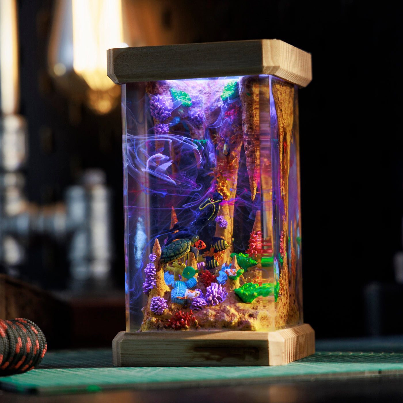 Scuba Diver Resin Lamp