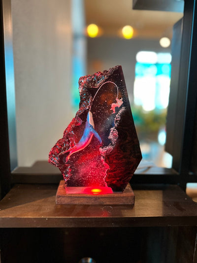 Whale Galaxy River Resin Lamp