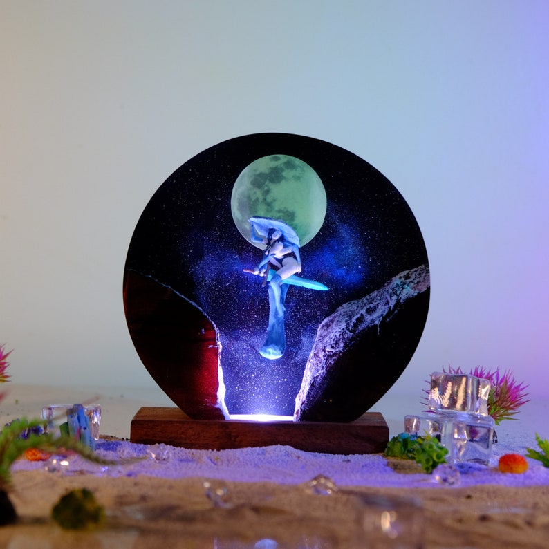 Woman Witch Resin Lamp