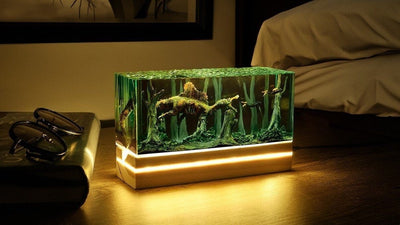 Zombie Spinosaurus and Couple divers Night Light