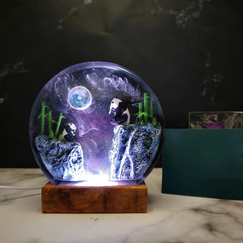 Panda Resin Lamp