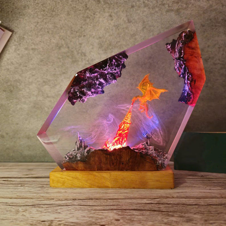 Fire Breath Dragon Resin Lamp 2