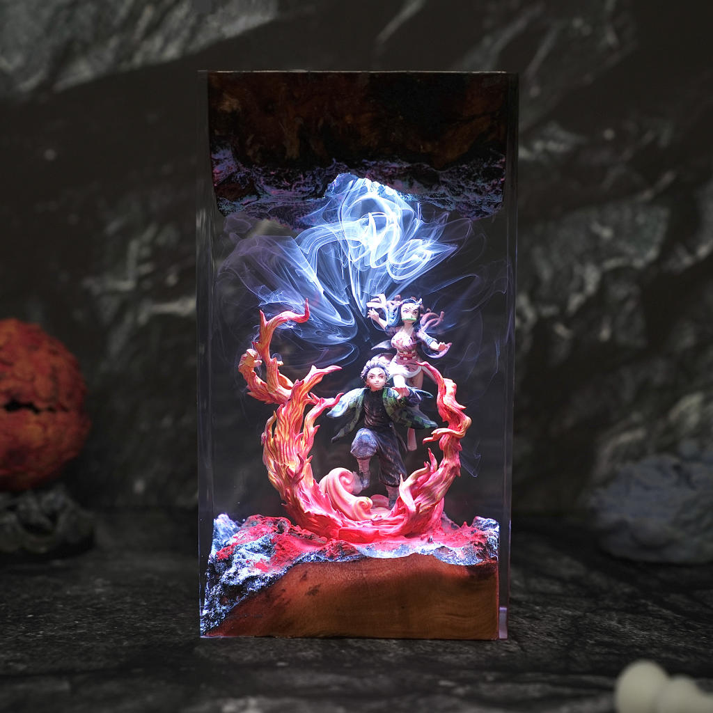 Demon Slayer Tanjiro & Nezuko Epoxy Night Lamp Ver 2