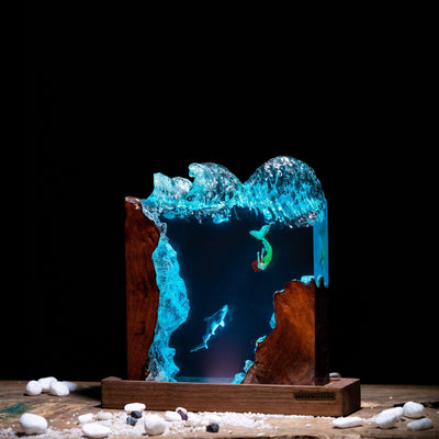 Scuba Diver Resin Lamp Wave 1