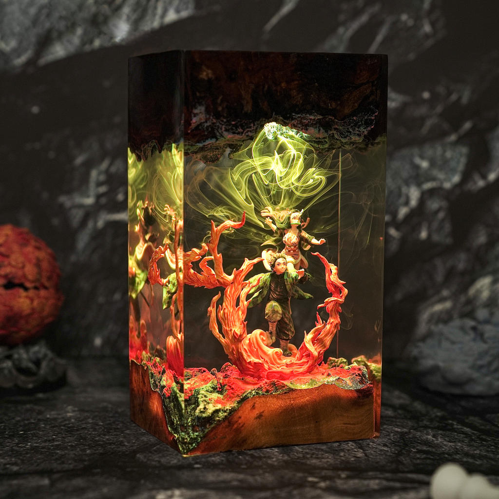 Demon Slayer Tanjiro & Nezuko Epoxy Night Lamp Ver 2
