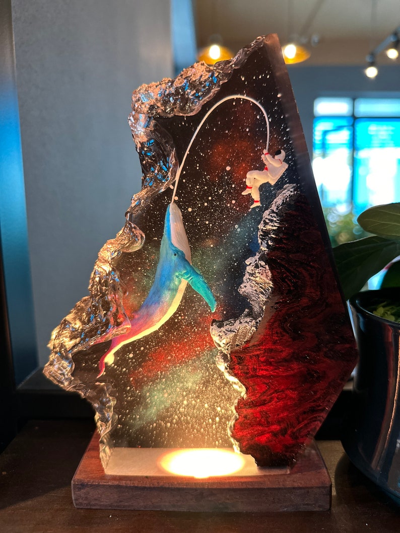 Whale Galaxy River Resin Lamp