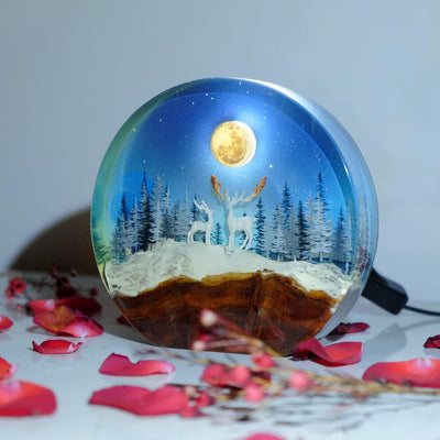 Rein Deer Christmas Resin Lamp