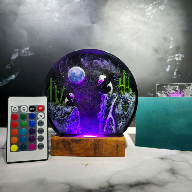 Panda Resin Lamp