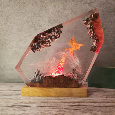 Fire Breath Dragon Resin Lamp 2