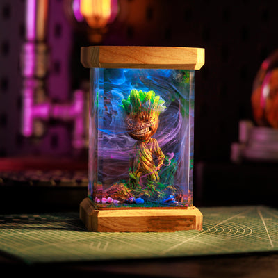 Groot Superhero Resin Lamp