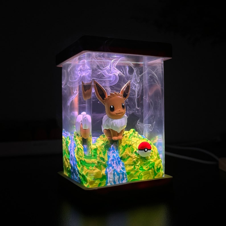 Eevee Evolution Pokemon Resin Epoxy Lamp, Night Light