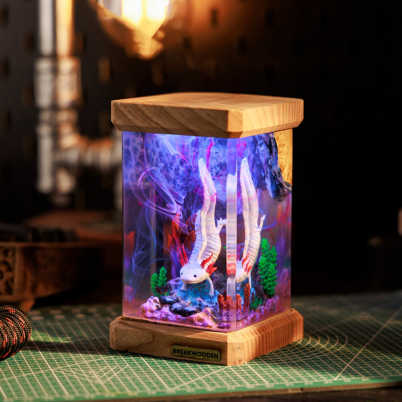 Axolotl Resin Lamp