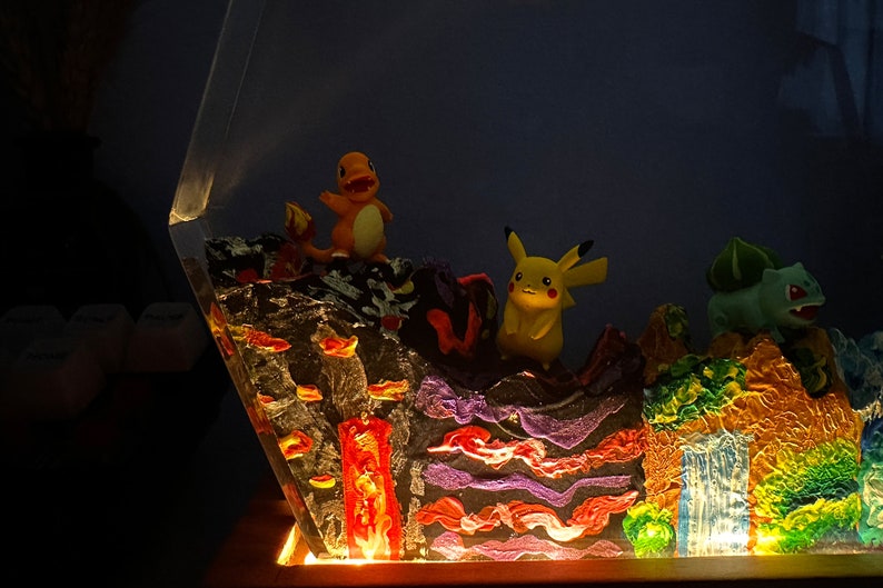 Pikachu Pokemon Resin Epoxy Lamp Night Light