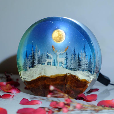 Rein Deer Christmas Resin Lamp