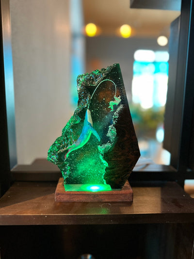 Whale Galaxy River Resin Lamp