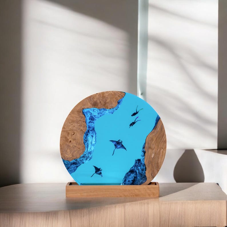 SCUBA DIVER Resin Epoxy Lamp, Night Light