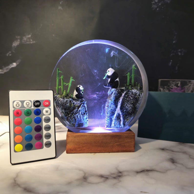 Panda Resin Lamp