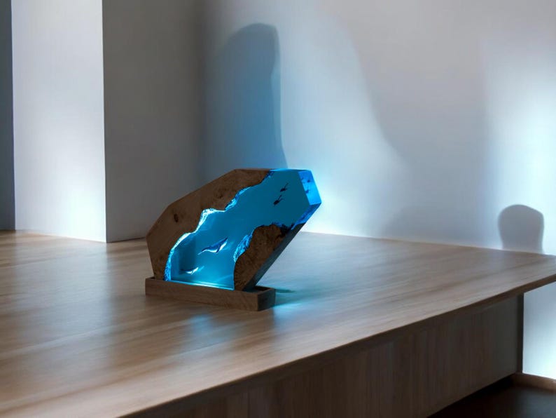 Whale Resin Epoxy Lamp, Night Light