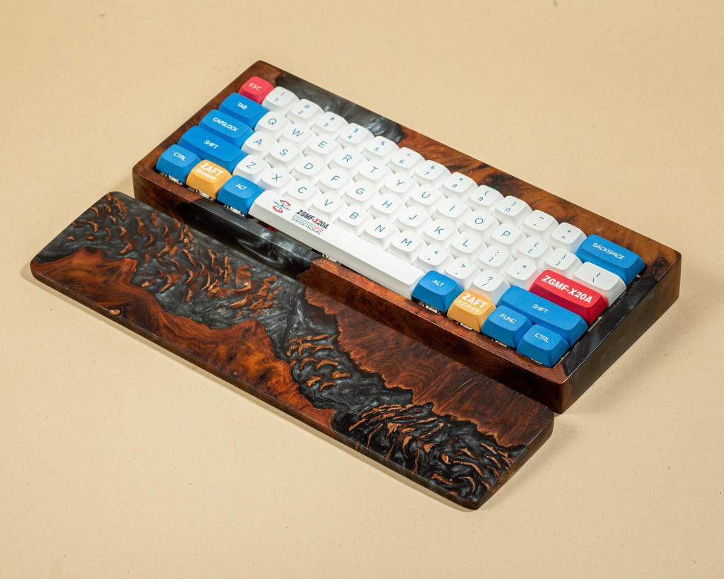 Black Resin and Wood Keyboard Case