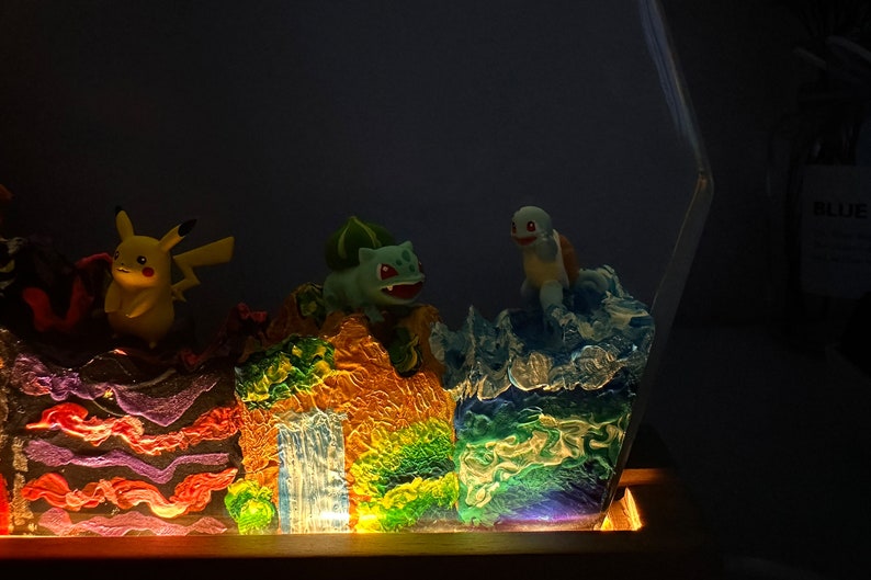 Pikachu Pokemon Resin Epoxy Lamp Night Light