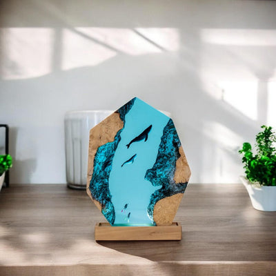 Whale Resin Epoxy Lamp, Night Light