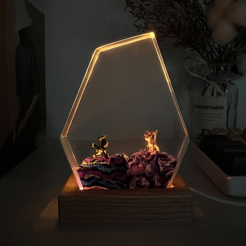 Umbreon Espeon Sylveon Pokemon Resin Epoxy Lamp Night Light