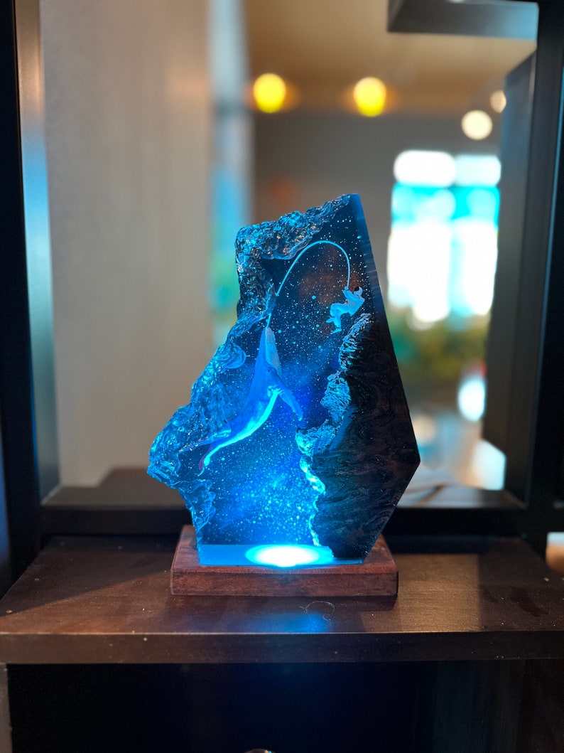 Whale Galaxy River Resin Lamp