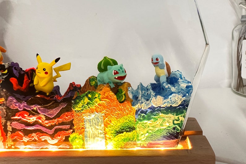 Pikachu Pokemon Resin Epoxy Lamp Night Light