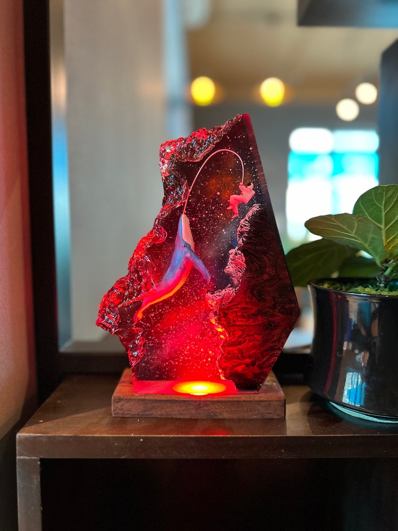 Whale Galaxy River Resin Lamp