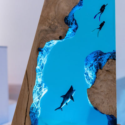 Shark Ocean Resin Epoxy Lamp