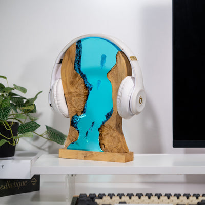 Headphone Stand Jellyfish Epoxy Lamp