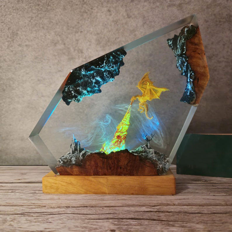 Fire Breath Dragon Resin Lamp 2