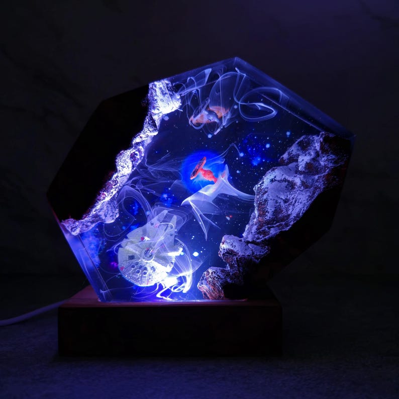 Spaceships in Interstellar Resin Lamp 4