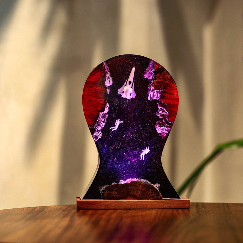 Fire and Ice Dragon Headphone Stand Resin Lamp