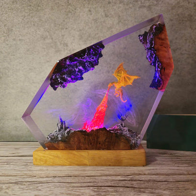 Fire Breath Dragon Resin Lamp 2