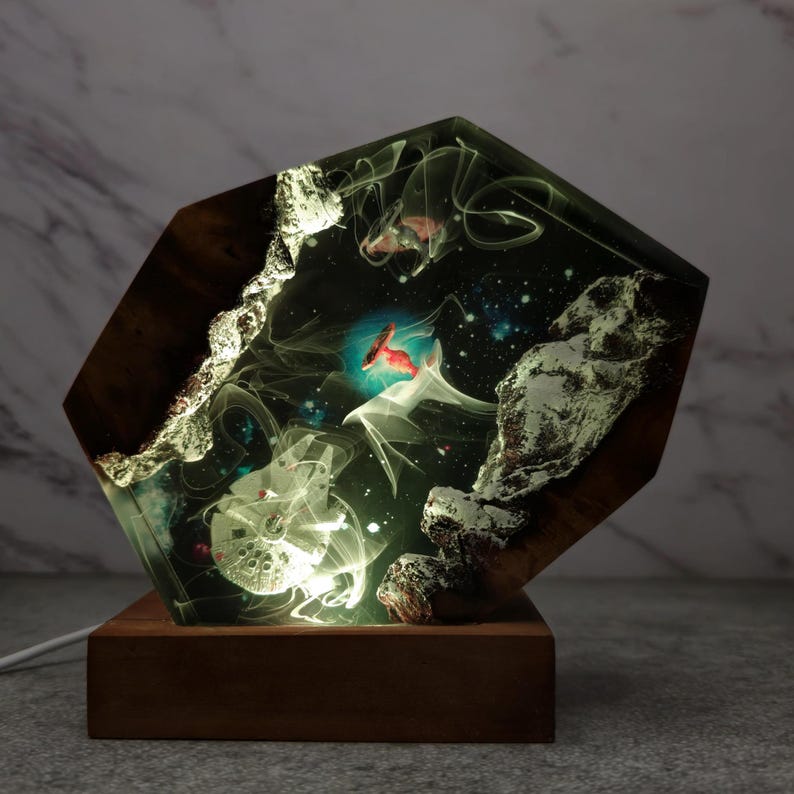 Spaceships in Interstellar Resin Lamp 4