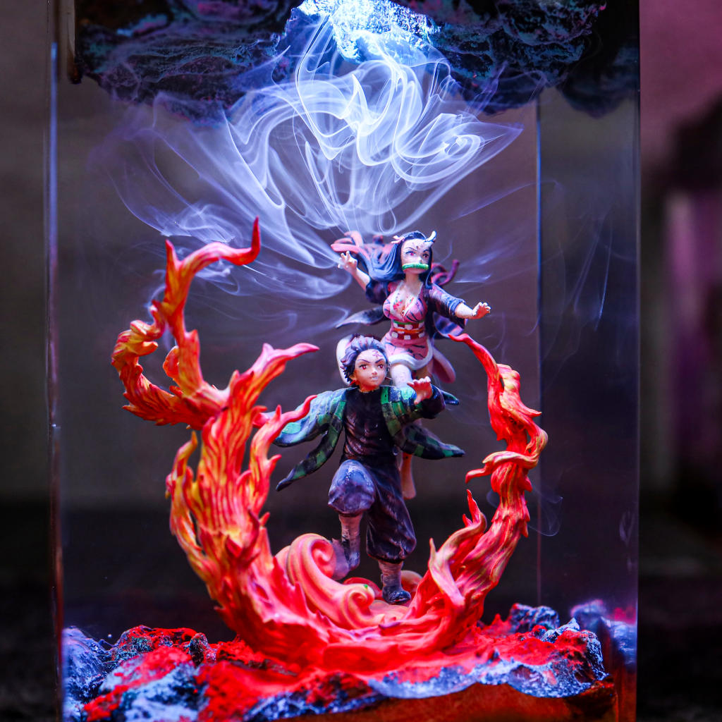 Demon Slayer Tanjiro & Nezuko Epoxy Night Lamp Ver 2
