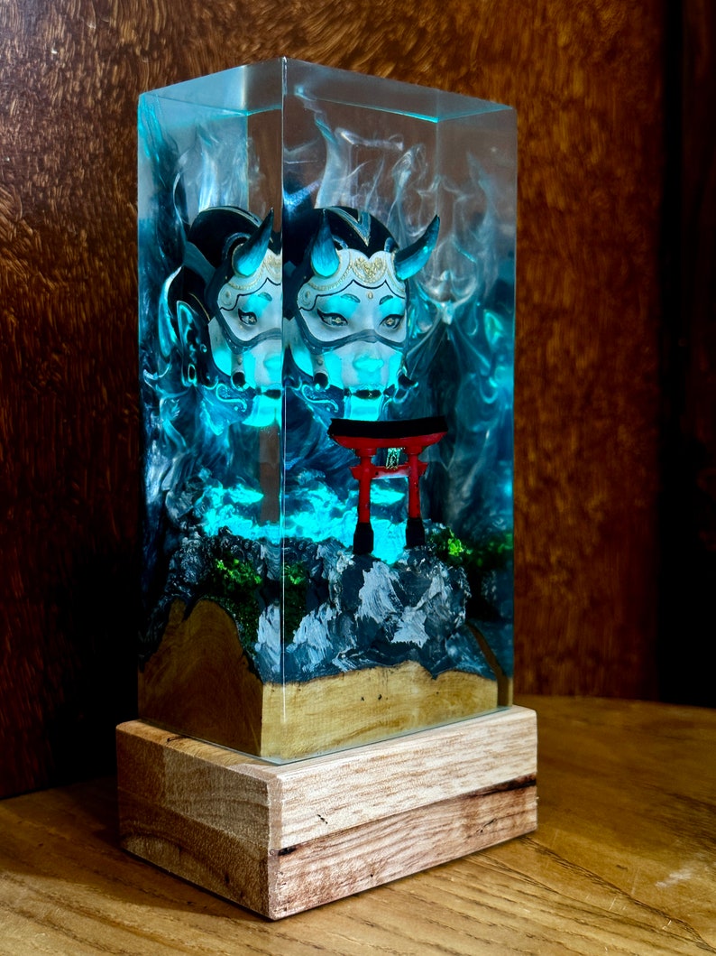 Japanese Oni Mask Resin Lamp