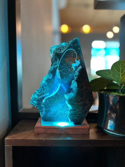 Whale Galaxy River Resin Lamp