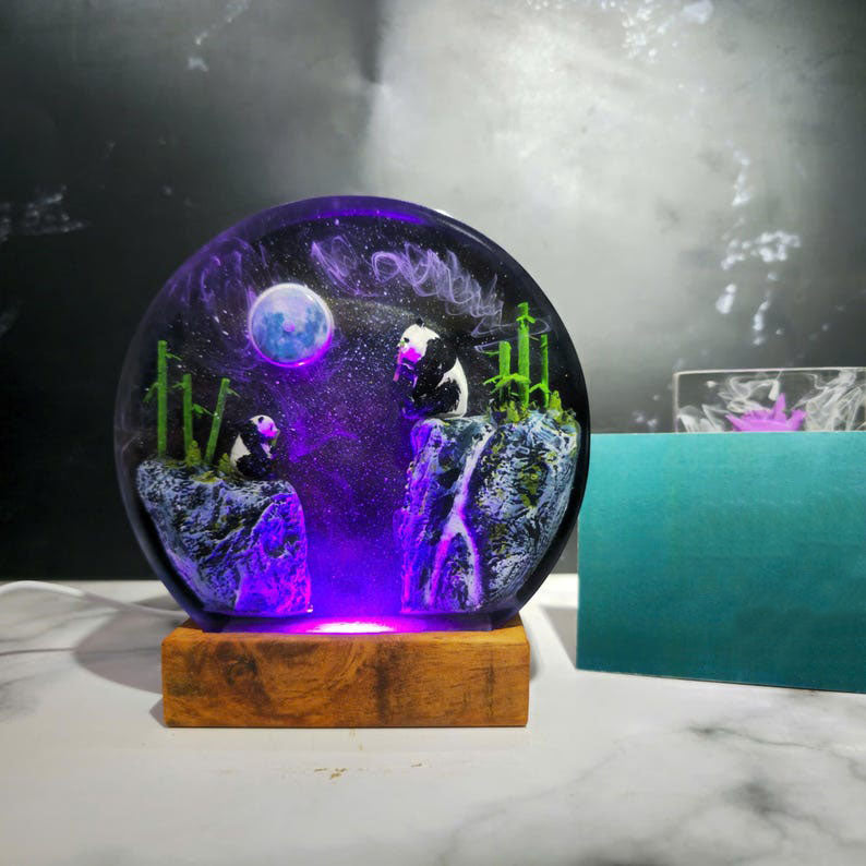 Panda Resin Lamp