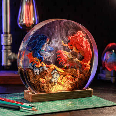Rengoku vs Akaza Epoxy Resin Lamp