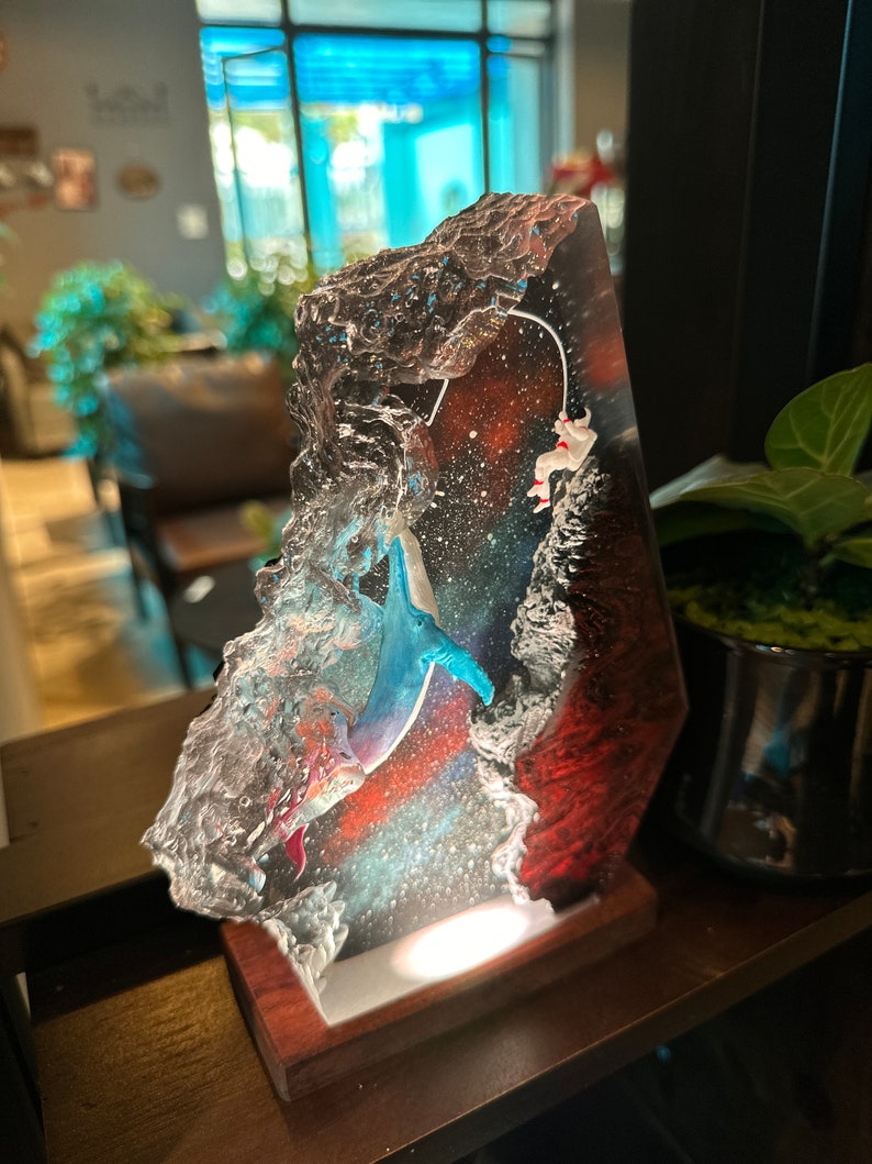 Whale Galaxy River Resin Lamp