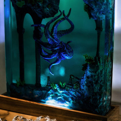 Octopus Resin Epoxy Lamp, Night Light