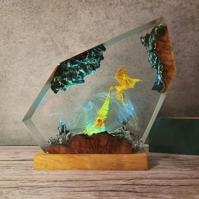 Fire Breath Dragon Resin Lamp 2