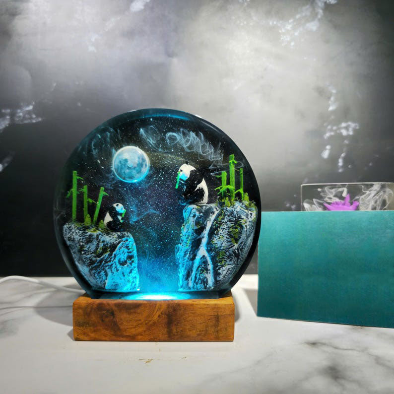 Panda Resin Lamp