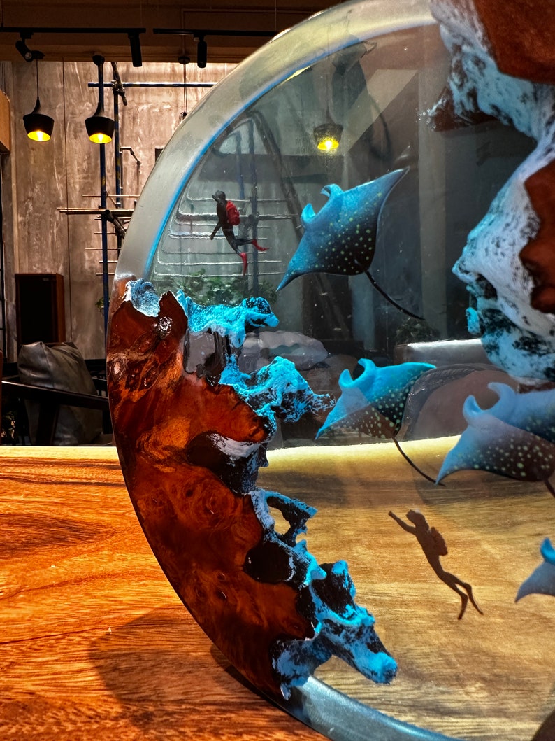 Malta and Scuba driver Resin Lamp