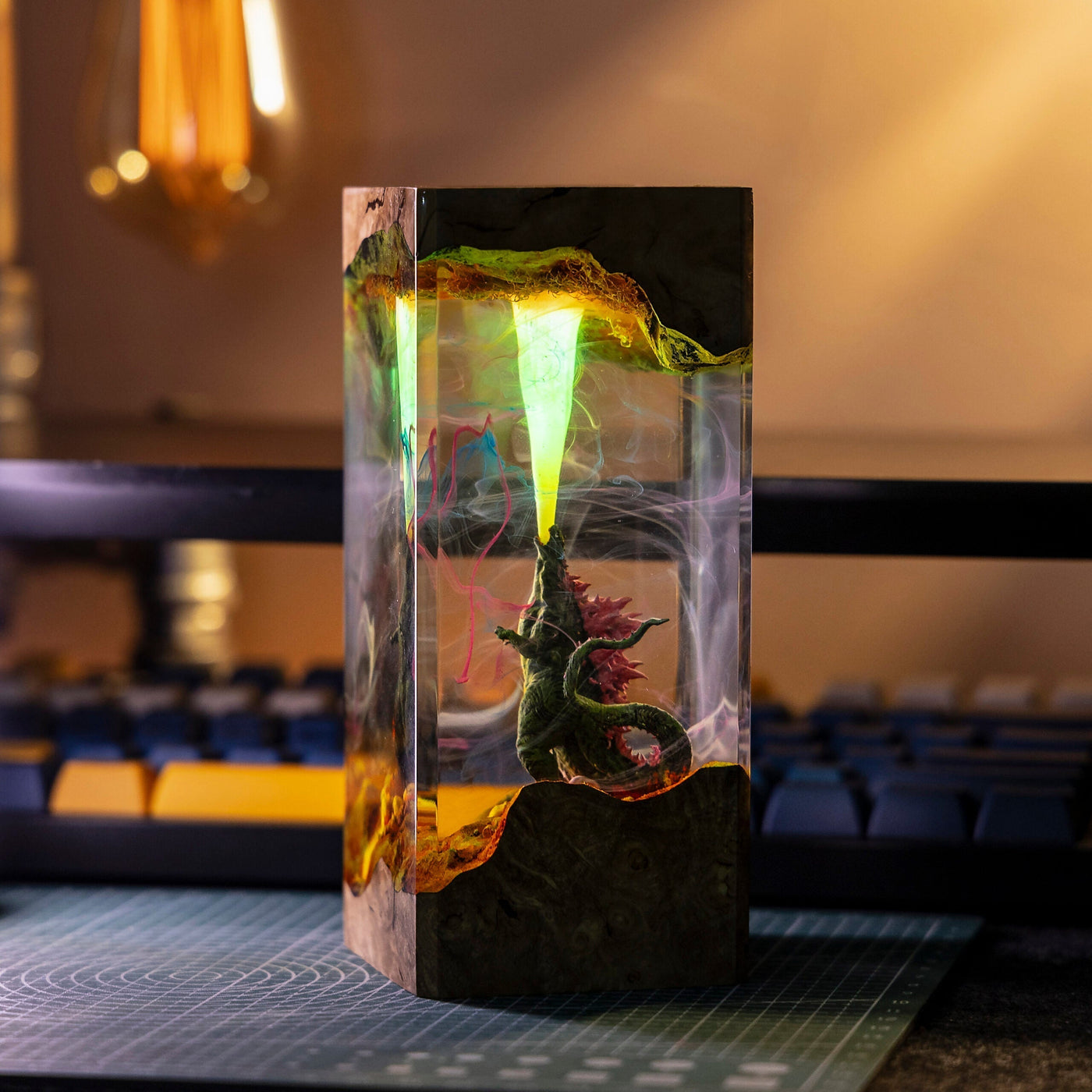 Godzilla Epoxy Resin Lamp