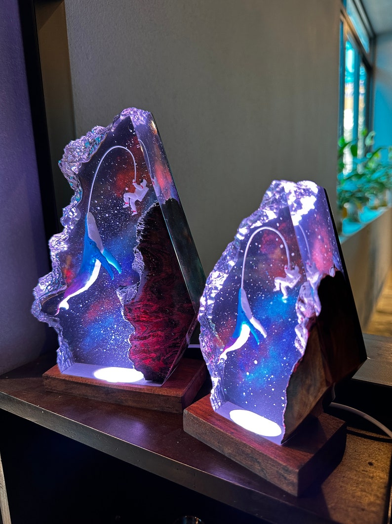Whale Galaxy River Resin Lamp
