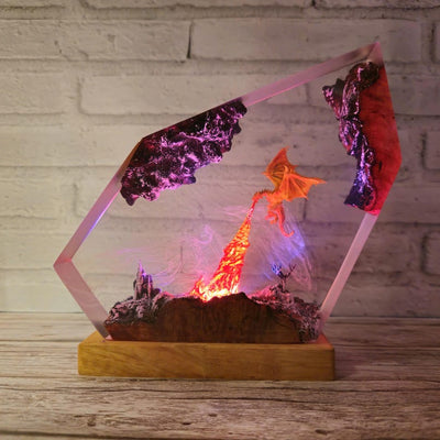 Fire Breath Dragon Resin Lamp 2