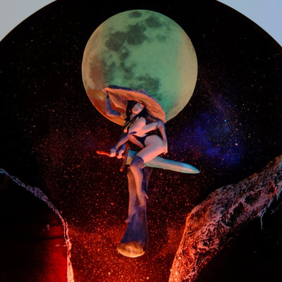 Woman Witch Resin Lamp